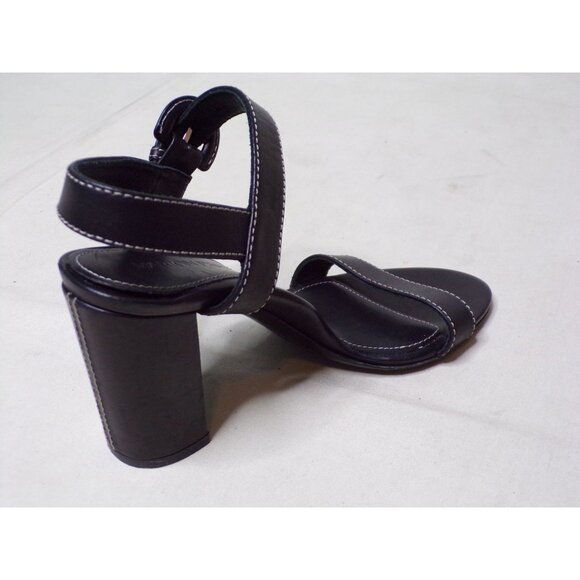 🆕MARION PARKE Lang Block Heel Leather Sandals Shoes 6 Black - Picture 12 of 14